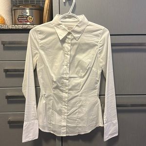Women white cotton blouse T-shirt Small semi formal